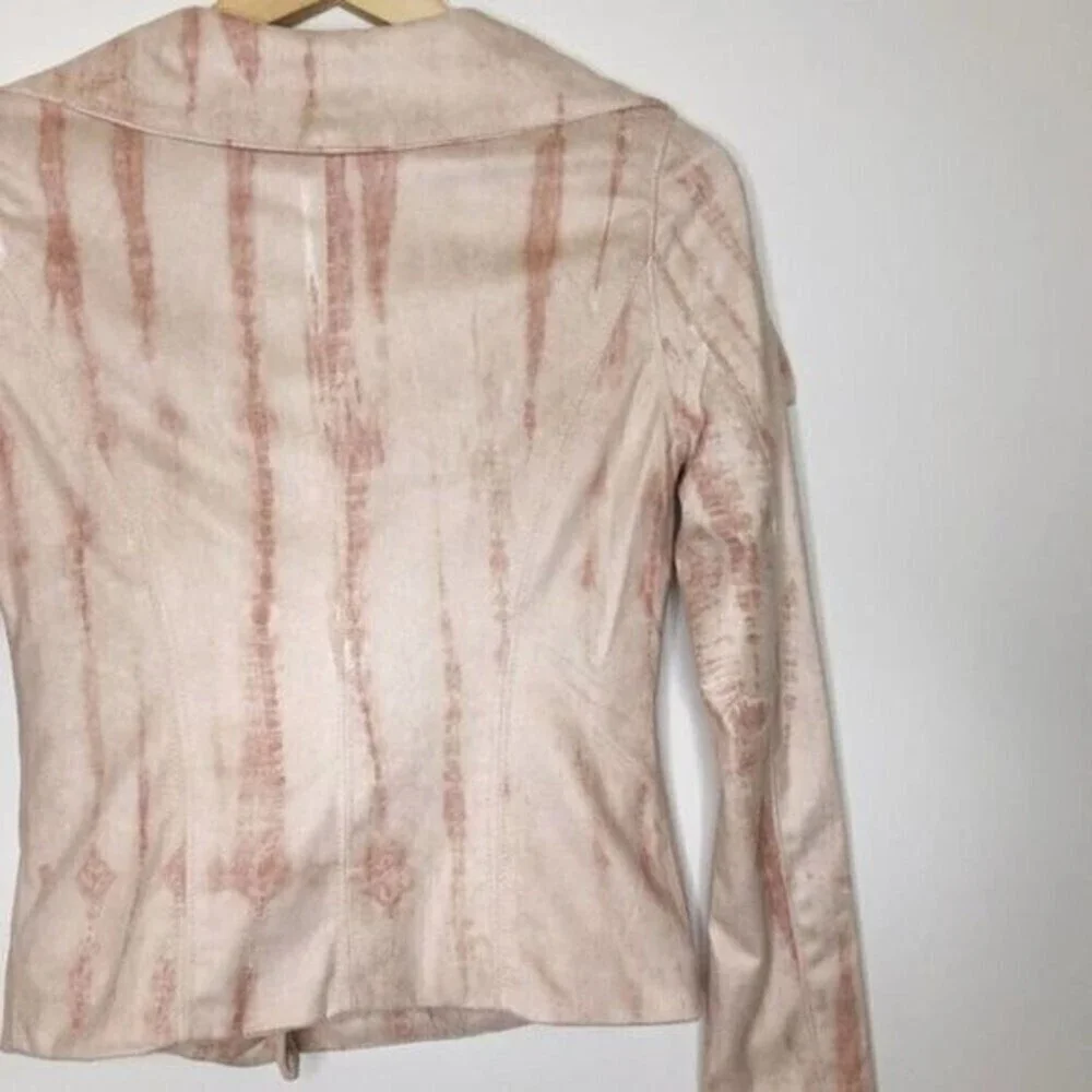 BLANKNYC Tie Dye Faux Suede Drape Front Jacket